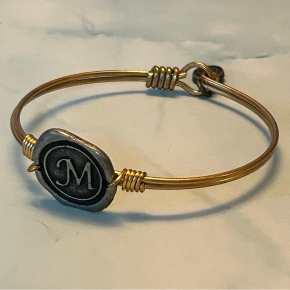 Luca & Danni Gold and Silver Tone Initial “M” Stamp Charm Bracelet - Picture 1 of 3